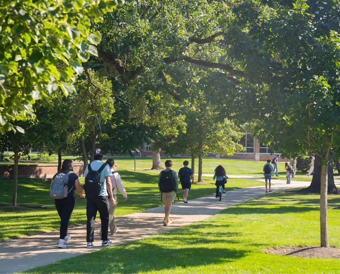 students walking