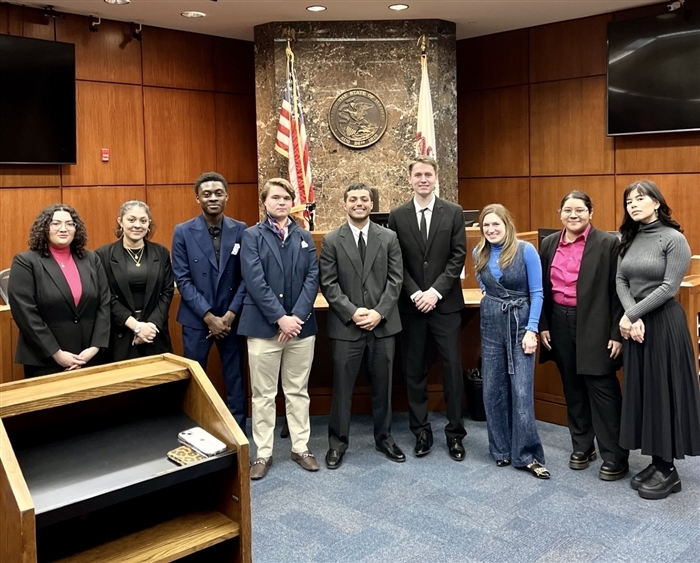 Mock trial team in courthouse