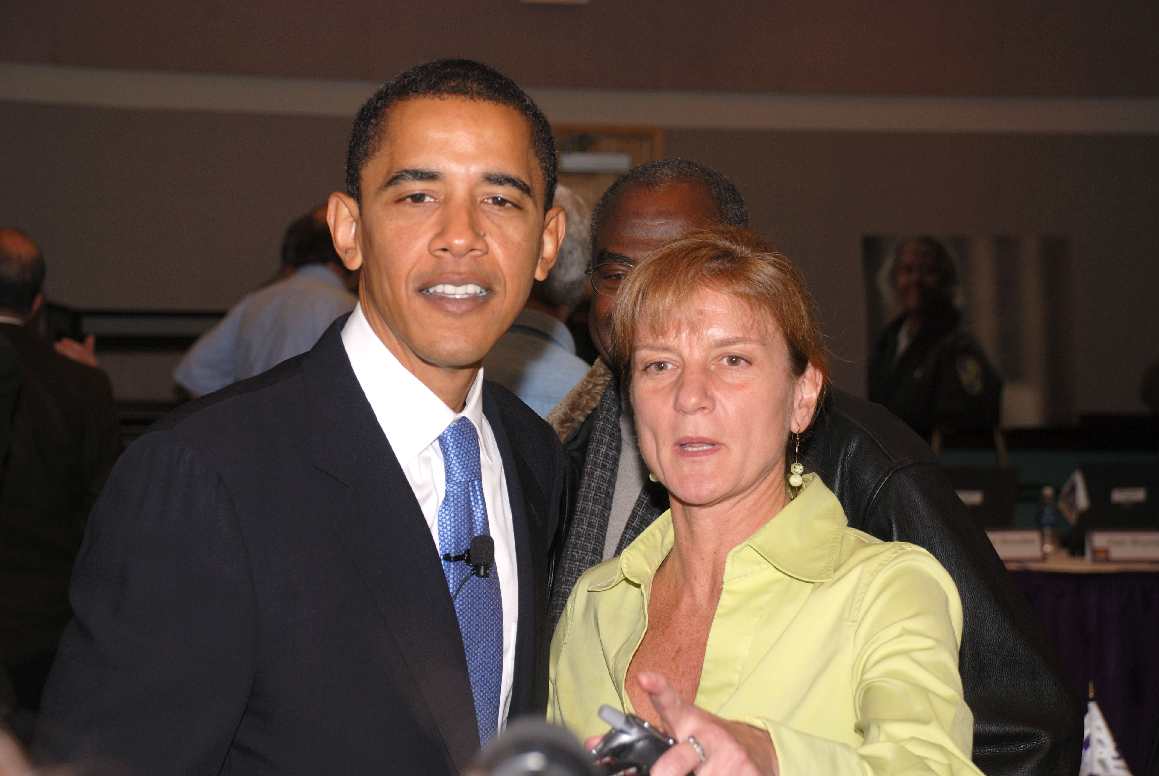 Kim Cook with presidential candidate Barack Obama in 2008