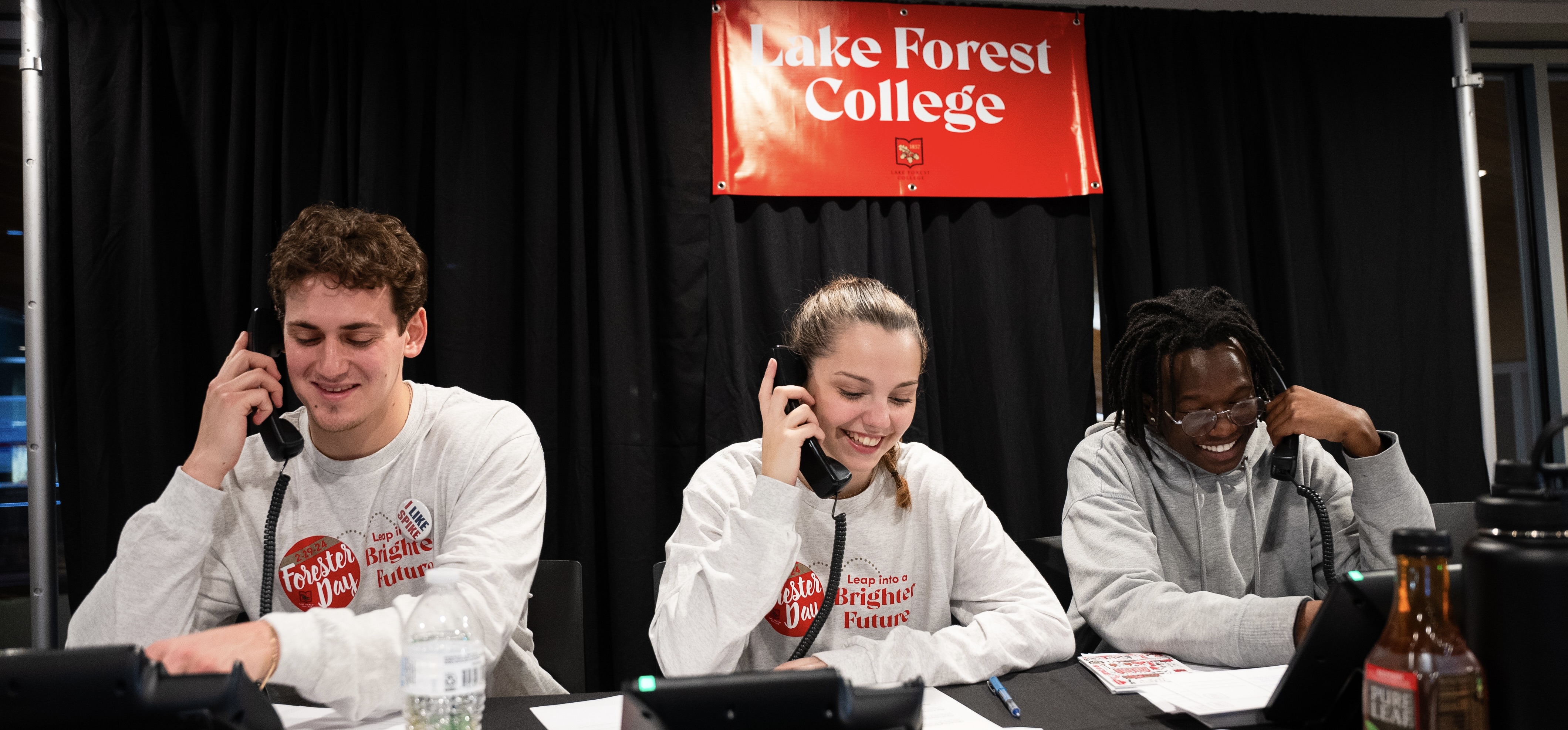 Students during telethon on Forester Day