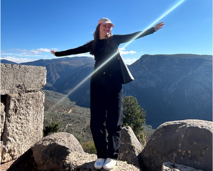 Lianna at Archaeological Site of Delphi Greece