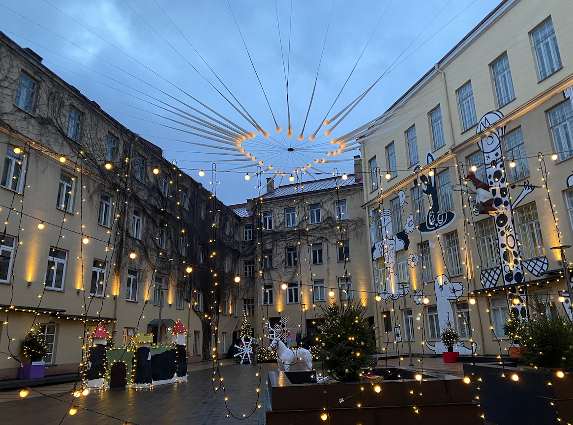 Winter courtyard in Vilnius