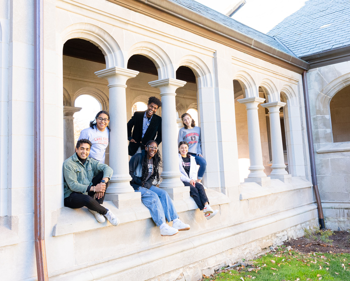 students in the breezeway