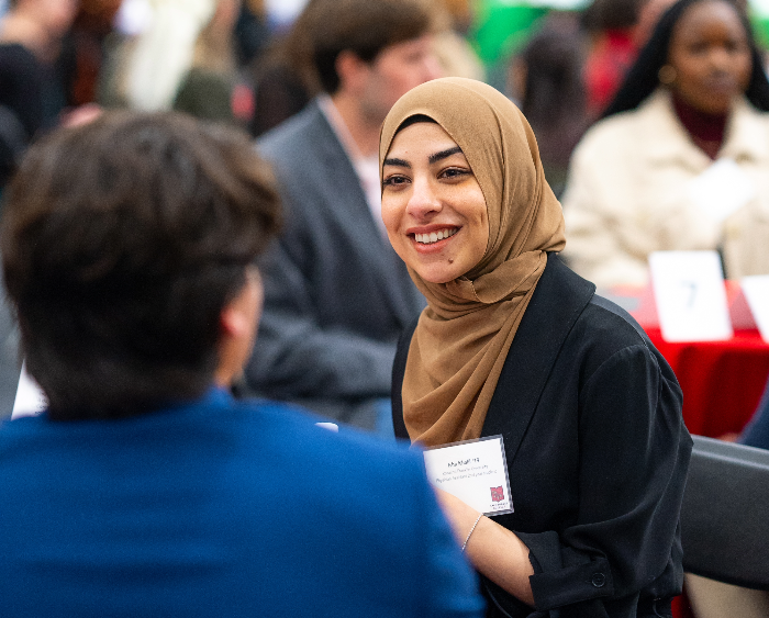 student at speed networking