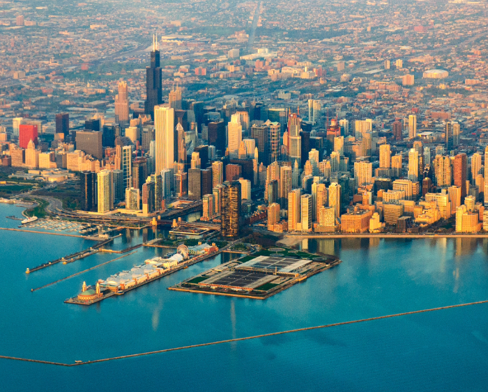 chicago metro area aerial