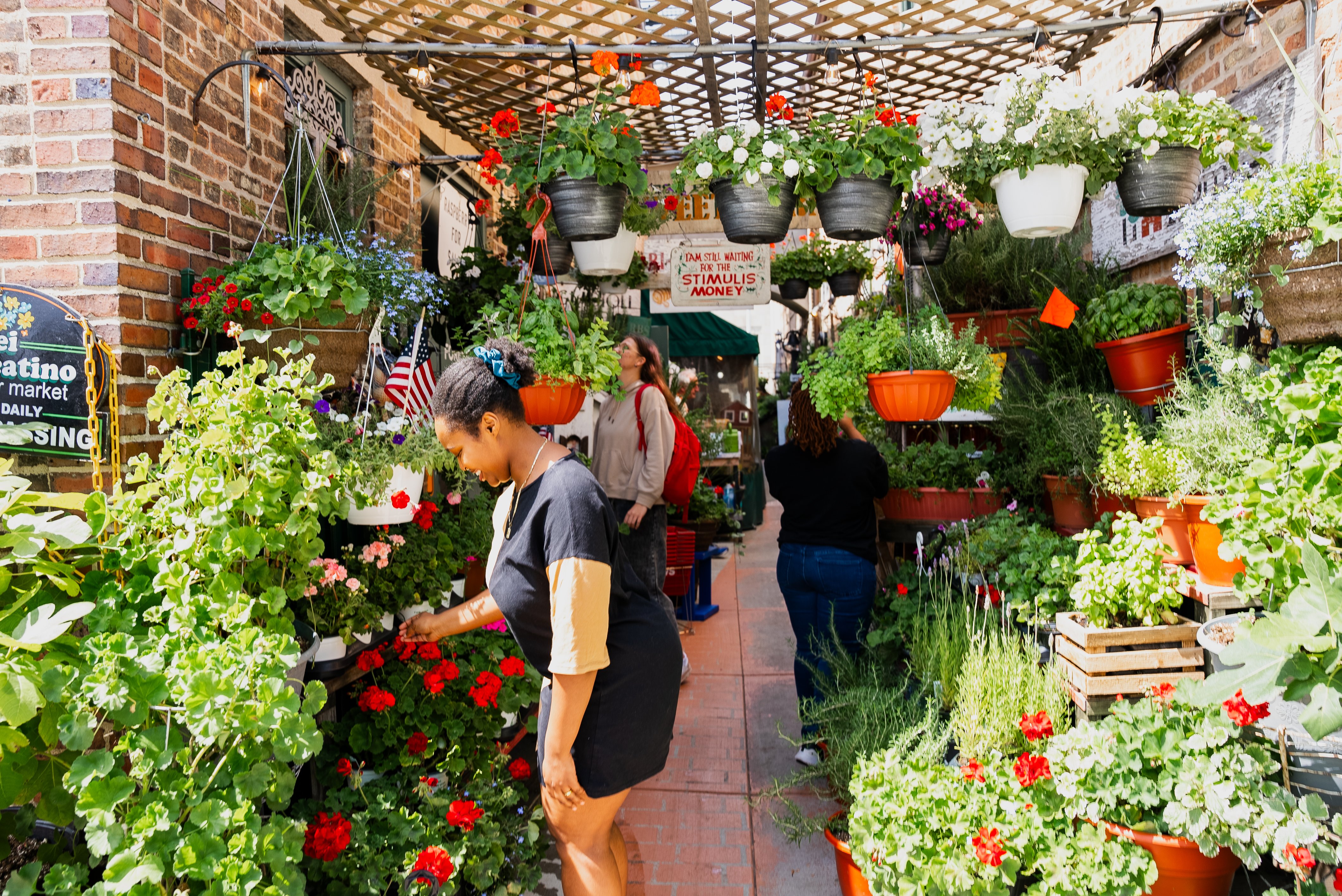 student explores the lake forest market