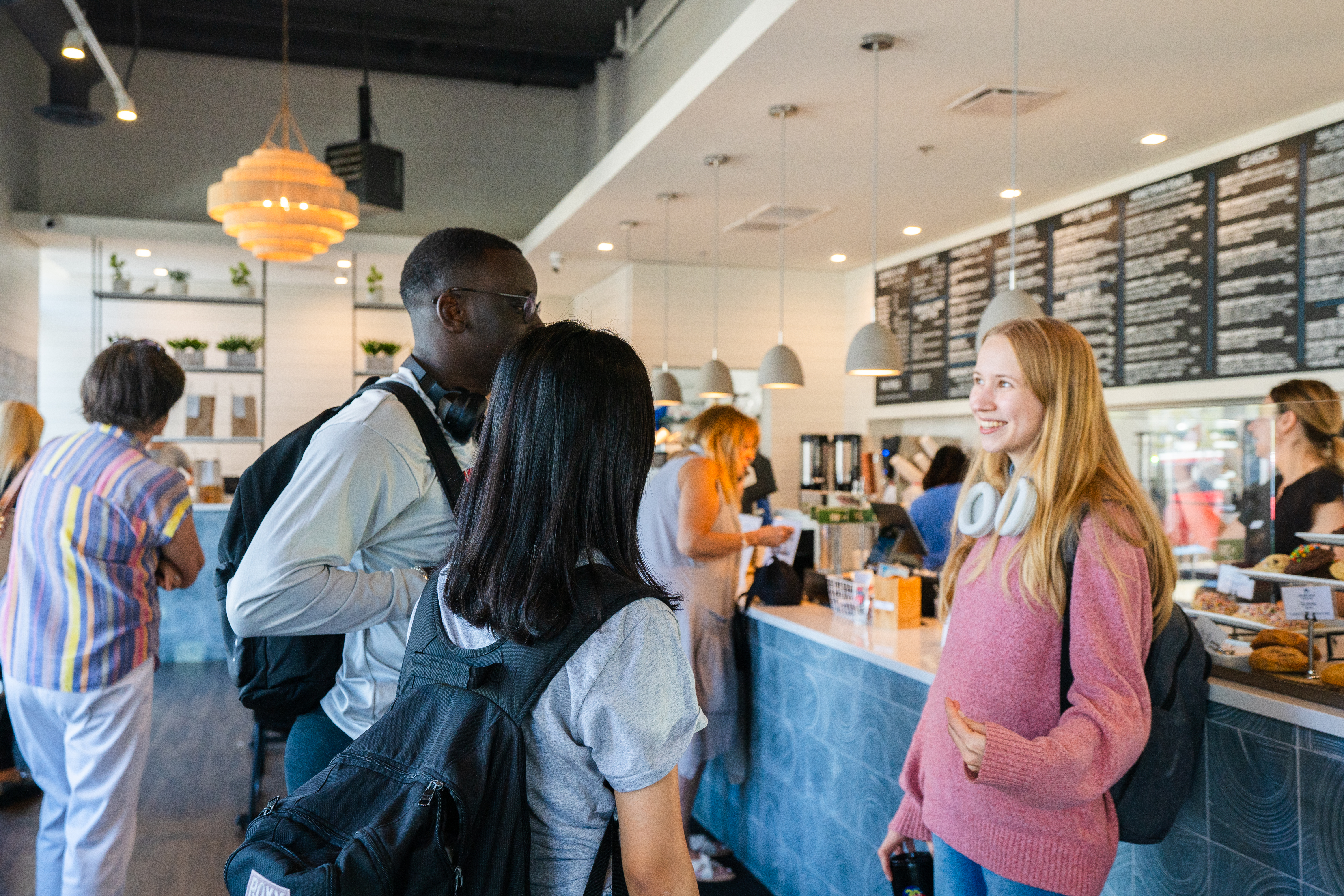 students at hometown coffee