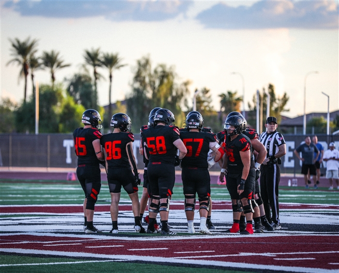 football huddle