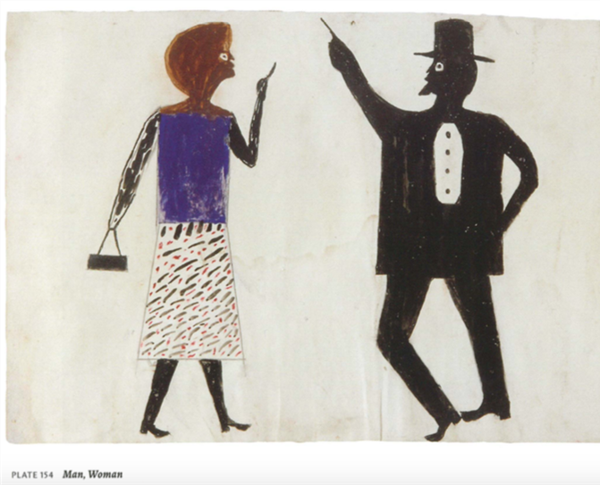 artwork showing woman and man by Bill Traylor