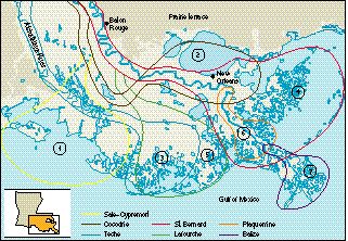 Deltaic Lobes of the Mississippi