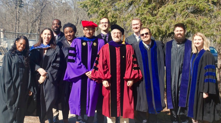 Neuroscience faculty in graduation robes