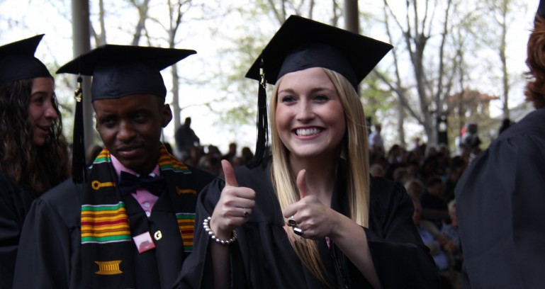 Melissa Goosman, a Psychology student, at graduation